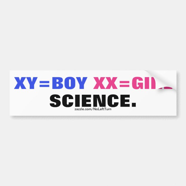 Pegatina Para Coche XY=Boy XX=Chica Es Ciencia (Frente)