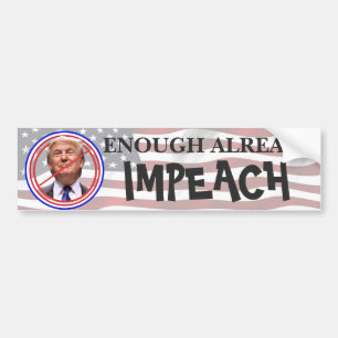 Pegatina Para Coche Ya Basta, ¡Impeach! Parachoque anti Trump