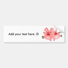 Pegatina Para Coche YEAH!! Cute Cartoon Pigs Bumper Sticker