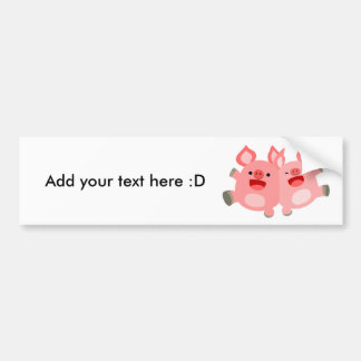 Pegatina Para Coche YEAH!! Cute Cartoon Pigs Bumper Sticker