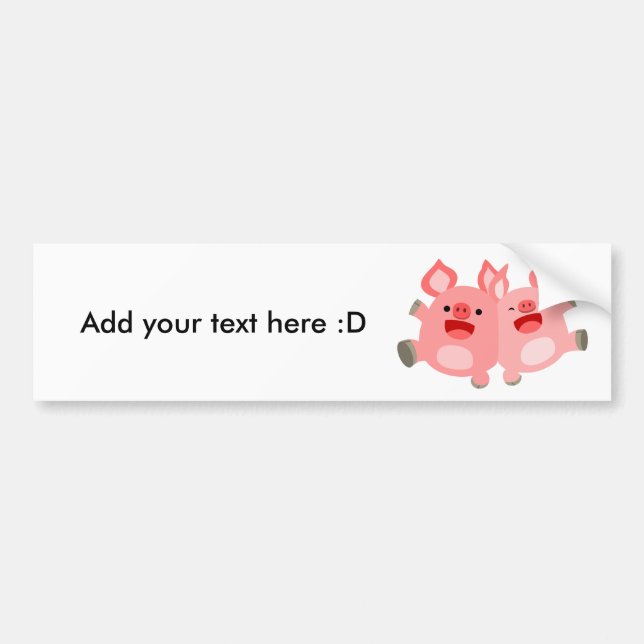 Pegatina Para Coche YEAH!! Cute Cartoon Pigs Bumper Sticker (Frente)