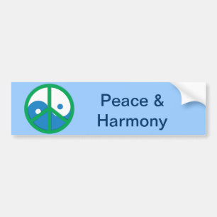 Pegatina Para Coche Yin-Yang con el signo de la paz