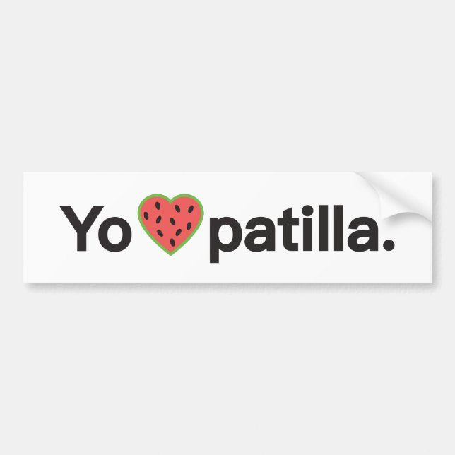 Pegatina Para Coche Yo amo Patilla Bumper Sticker (Frente)