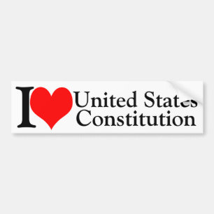 Pegatina Para Coche Yo corazón Constitución de Estados Unidos