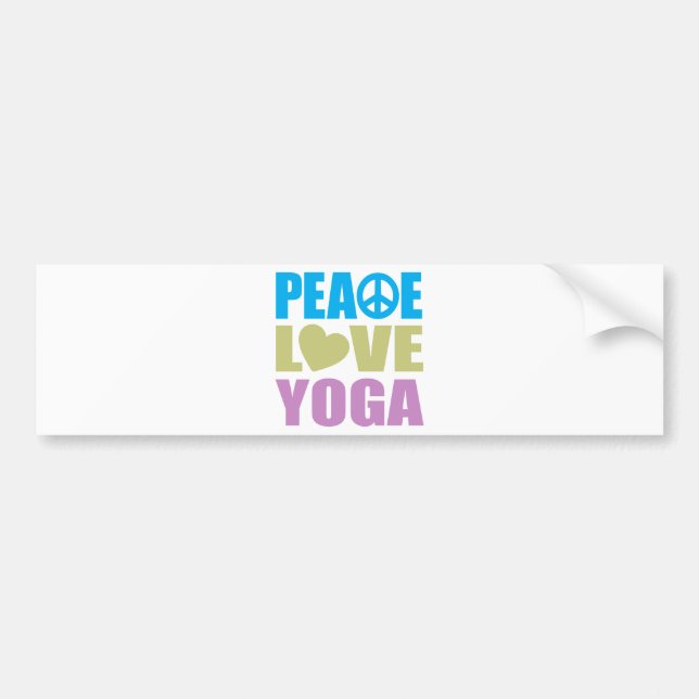 Pegatina Para Coche Yoga del amor de la paz (Frente)
