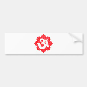 Pegatina Para Coche Yoga OM en el rojo de Lotus