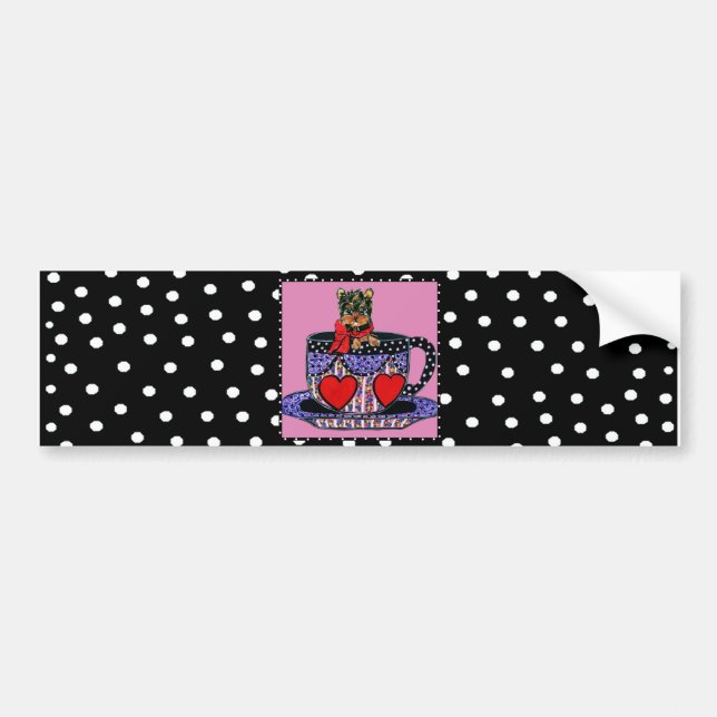 Pegatina Para Coche Yorkie Poo (Frente)