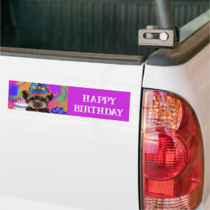 PEGATINA PARA COCHE YORKIE POO