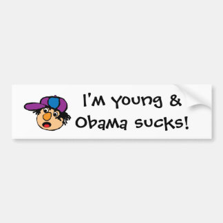 Pegatina Para Coche ¡youngdude, soy joven y Obama chupa!