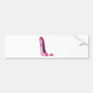 Pegatina Para Coche Zapato rosado del estilete y subió