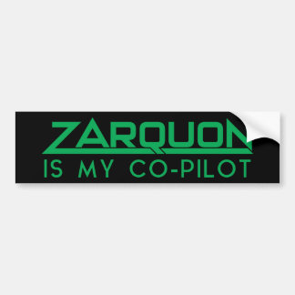 Pegatina Para Coche "ZARQUON ES MI CO-PILOTO" Gracioso H2G2