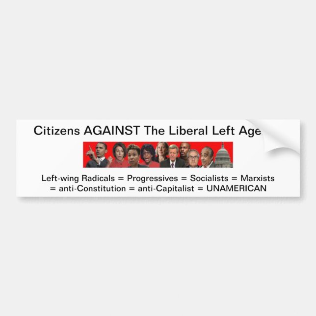 Pegatina Para Coche zazzle.jpg, ciudadanos CONTRA la izquierda liberal (Frente)