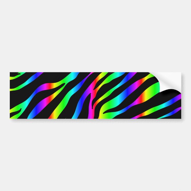 Pegatina Para Coche zebra arco iris (Frente)