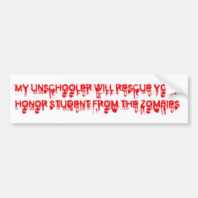 Pegatina Para Coche Zombi Bumpersticker (Frente)