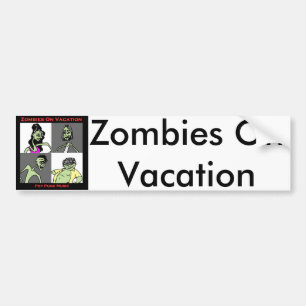 Pegatina Para Coche Zombis el vacaciones - cuatro caras