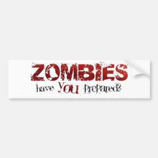 Pegatina Para Coche Zombis: ¿Usted se ha preparado?