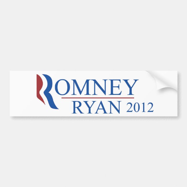 Pegatina para el parachoques 2012 de Romney Ryan (Frente)
