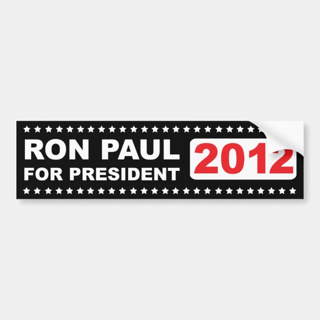 Pegatina para el parachoques 2012 de Ron Paul (Frente)
