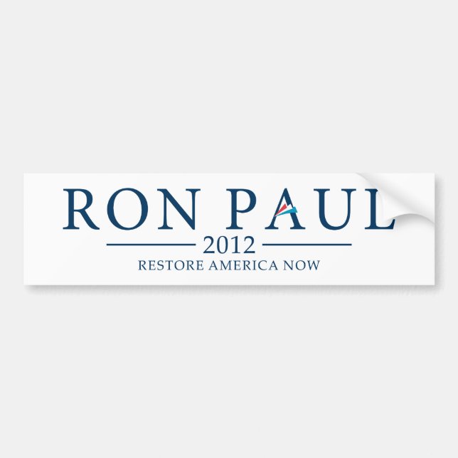 Pegatina para el parachoques 2012 de Ron Paul (Frente)