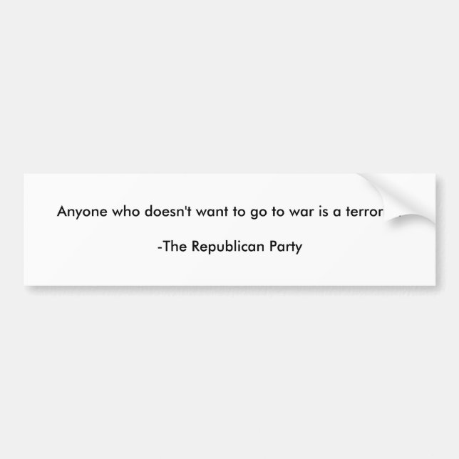 Pegatina para el parachoques Anti-Republicana (Frente)