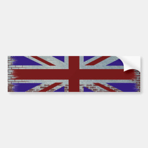 Pegatina para el parachoques apenada de Union Jack