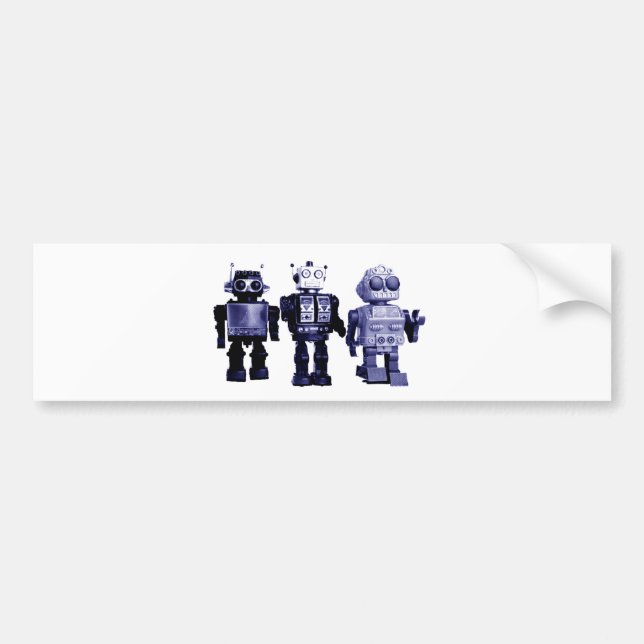 pegatina para el parachoques azul de los robots (Frente)