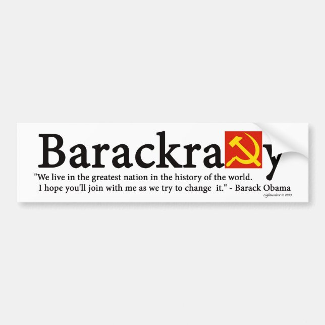 Pegatina para el parachoques de Barackracy (Frente)