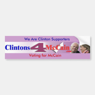 Pegatina para el parachoques de Clintons4McCain