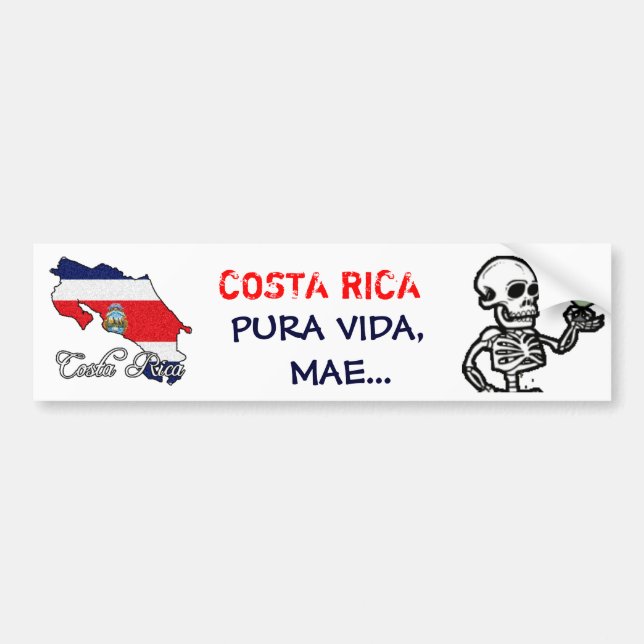 Pegatina para el parachoques de Costa Rica - (Frente)