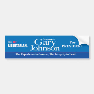 Pegatina para el parachoques de Gary Johnson