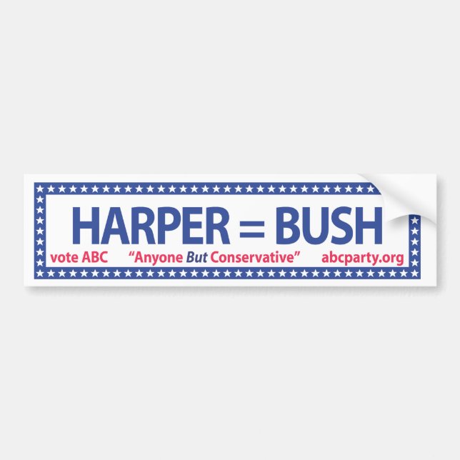 Pegatina para el parachoques de Harper = de Bush (Frente)