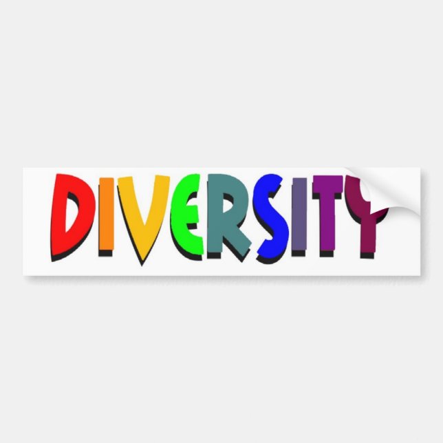 Pegatina para el parachoques de la diversidad (Frente)
