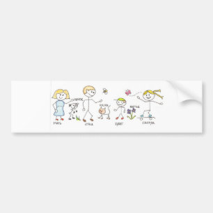 Pegatina para el parachoques de la familia