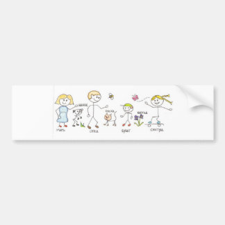 Pegatina para el parachoques de la familia