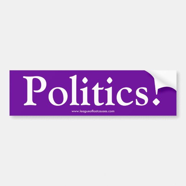 Pegatina para el parachoques de la "política" (Frente)