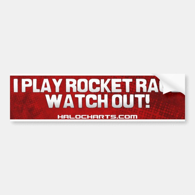 Pegatina para el parachoques de la raza de Rocket (Frente)