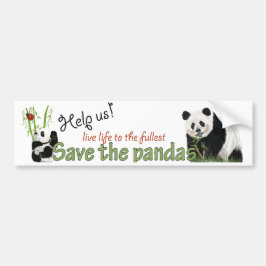 pegatina para el parachoques de las pandas