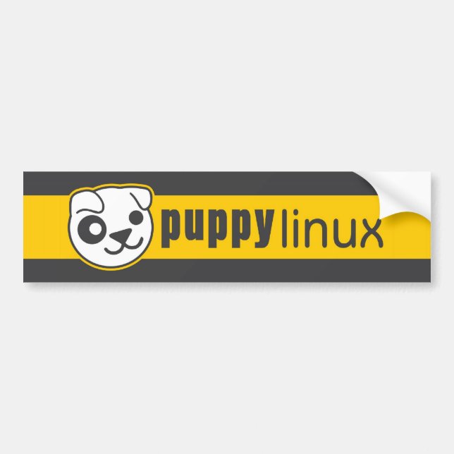 Pegatina para el parachoques de Linux del perrito (Frente)