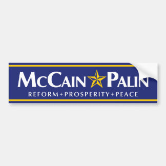 Pegatina para el parachoques de McCain-Palin