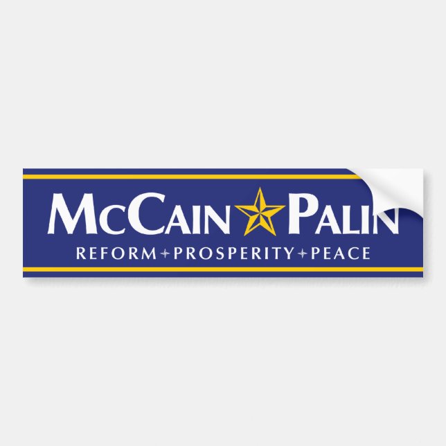 Pegatina para el parachoques de McCain-Palin (Frente)
