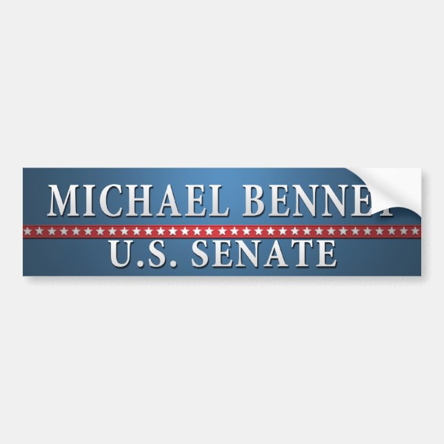 Pegatina para el parachoques de Michael Bennet (Frente)