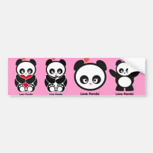 Pegatina para el parachoques de Panda® del amor