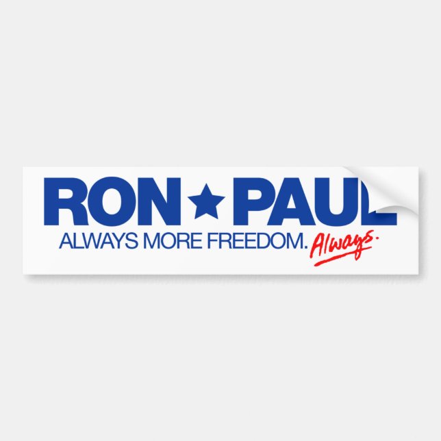 Pegatina para el parachoques de Ron Paul (Frente)