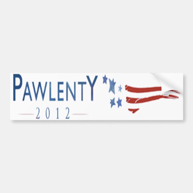 Pegatina para el parachoques de Tim Pawlenty 2012 (Frente)