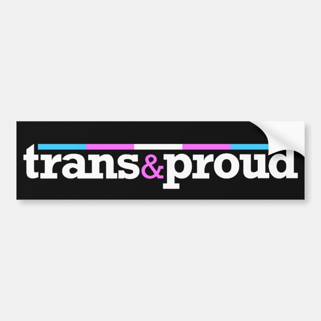 Pegatina para el parachoques de Trans&proud (Frente)