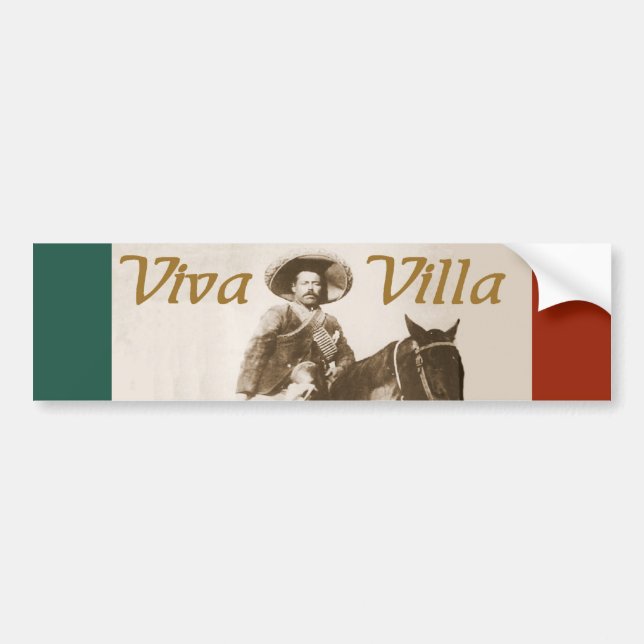 Pegatina para el parachoques de Viva Pancho Villa (Frente)