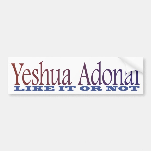 Pegatina para el parachoques de Yeshua Adonai (Frente)