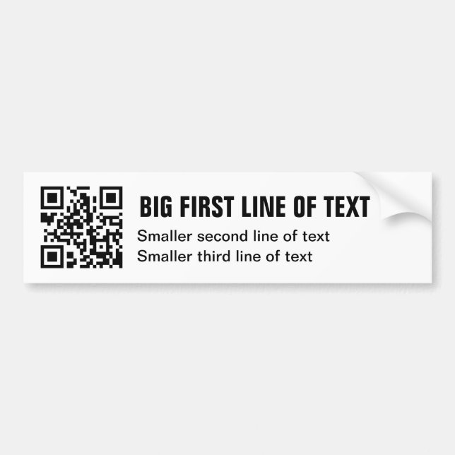 Pegatina para el parachoques del código de QR (Frente)