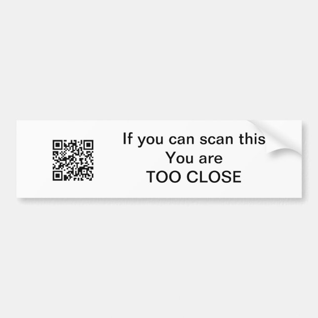Pegatina para el parachoques del código de QR - (Frente)