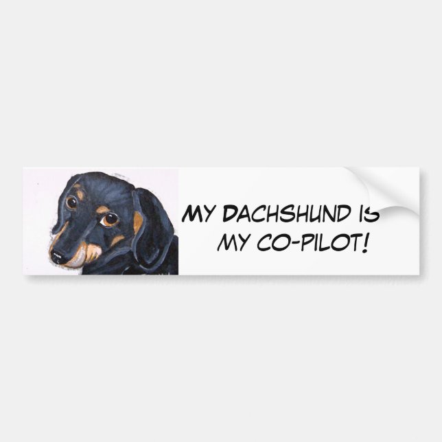 Pegatina para el parachoques del Dachshund (Frente)